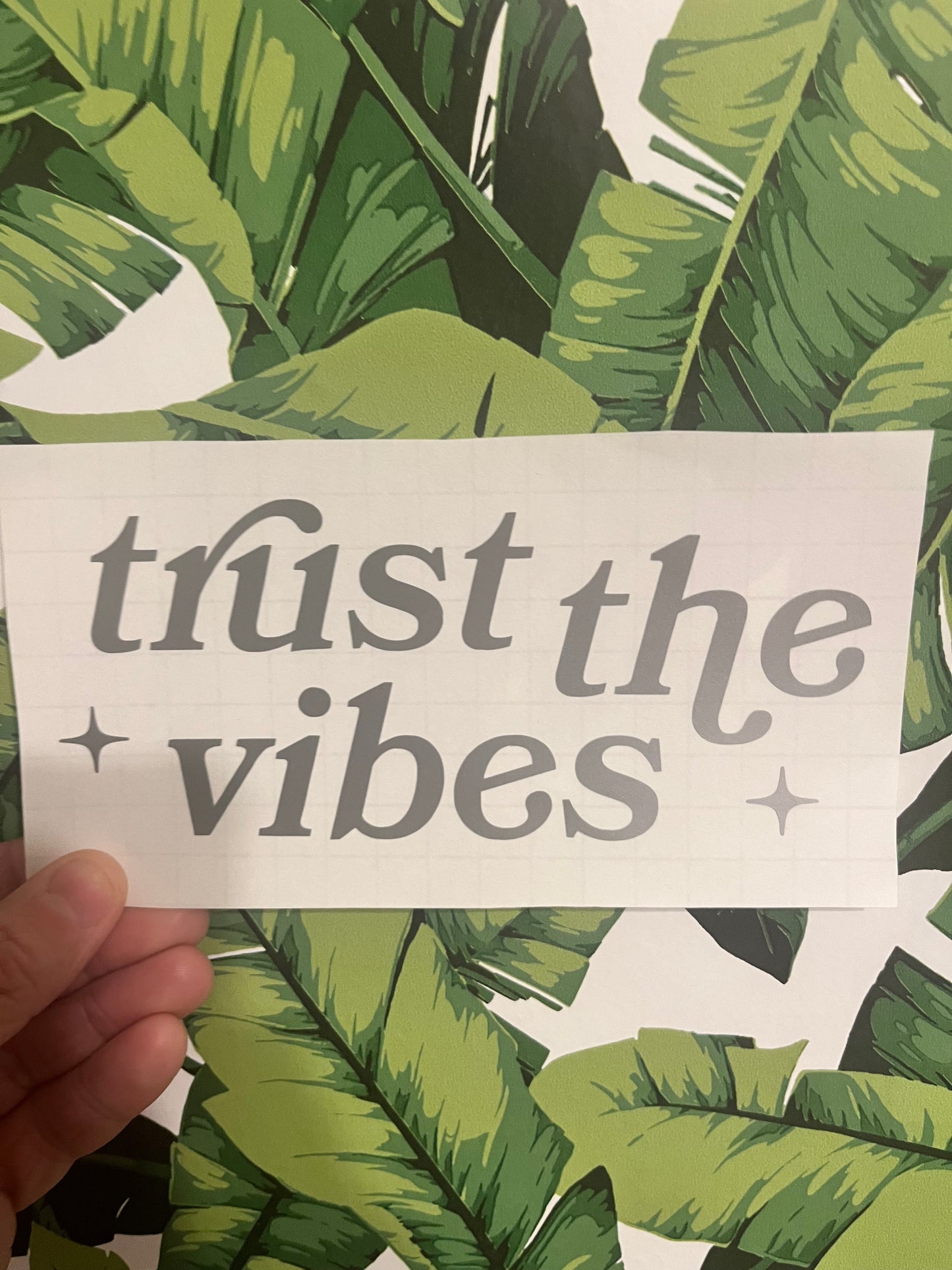“trust the vibes” car decal
