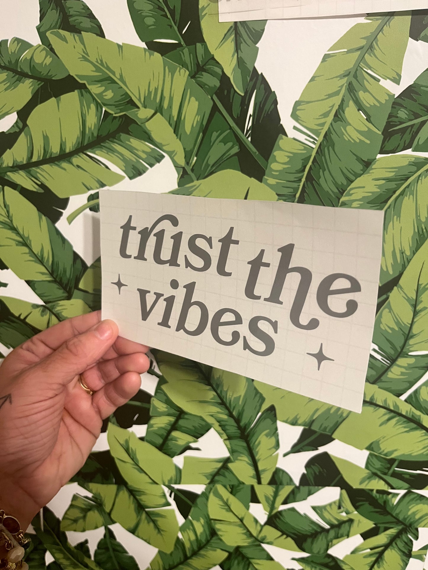 “trust the vibes” car decal