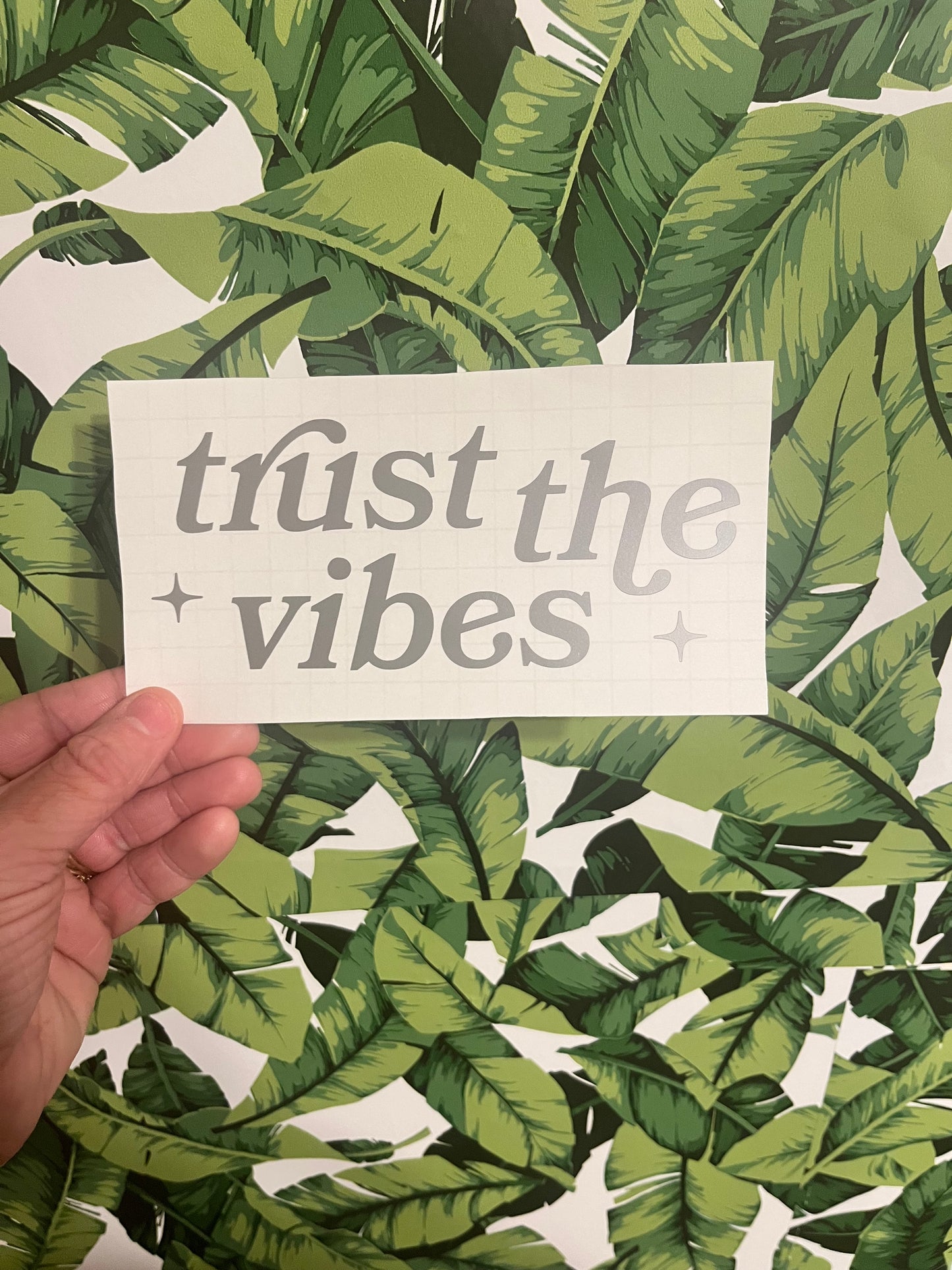 “trust the vibes” car decal