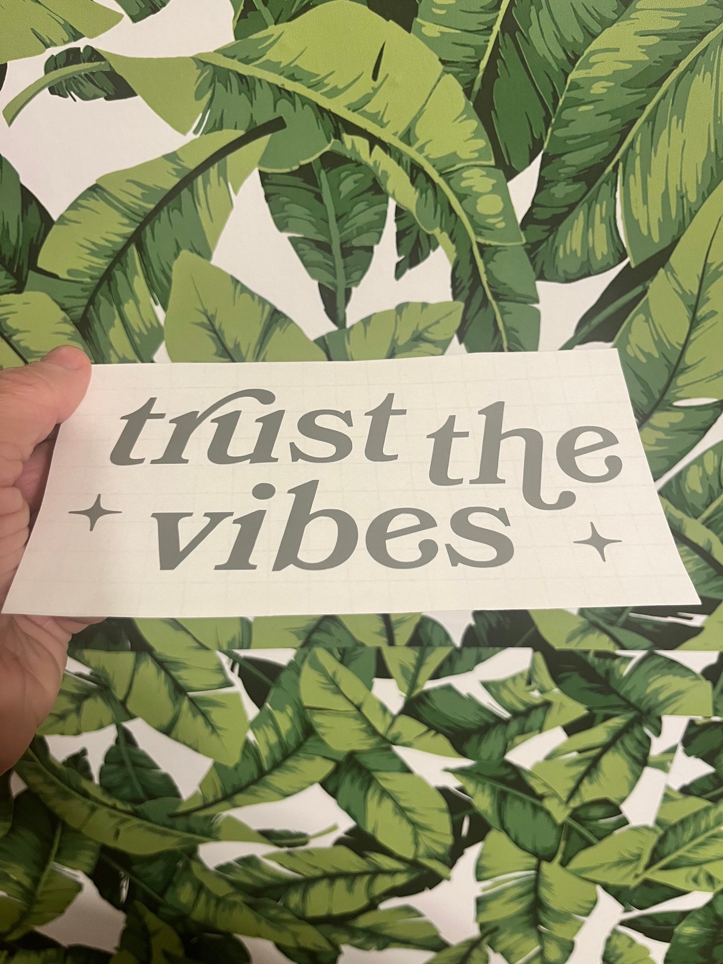 “trust the vibes” car decal